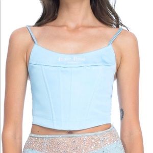 Dyspnea Light Blue Pussy Posse Corset Top Size XS